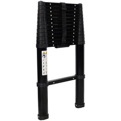 12.5FT Telescopic Ladder Aluminum Ladder with Non-Slip Feet, Slow Down Safety Function Portable Extension Ladder for Household and Outdoor Working, 330lb Capacity Black