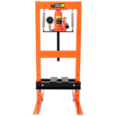 6Ton Bottle Jack Shop Press with Gauge, Bend, Straighten, or Press Parts, Install Bearings, U-Joints, Bushings, Ball Joints, and Pulleys,Orange