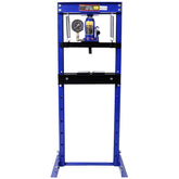 12Ton Bottle Jack Shop Press with Gauge, Bend, Straighten, or Press Parts, Install Bearings, U-Joints, Bushings, Ball Joints, and Pulleys,Blue
