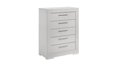 Blanca Modern Style 5-Drawer Chest Made with Wood in White