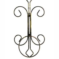 16" Single Pot Black / Gold Cast Metal Crest Wall Planter Decoration
