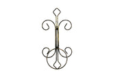 16" Single Pot Black / Gold Cast Metal Crest Wall Planter Decoration