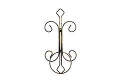16" Single Pot Black / Gold Cast Metal Crest Wall Planter Decoration
