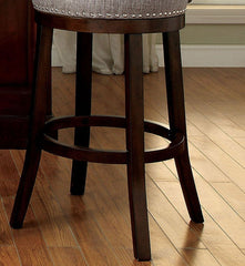 Bar Chairs 2pc 25" Supported On Rich Dark Wooden Legs The Fabric Padded Seats And Backrests Provide Comfortable Seating Dark Oak / Light Gray