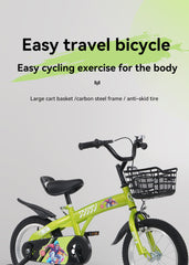 FKZNPJ 16 inch sporty kids bike with training wheels and stand Adjustable saddle Suitable for boys and girls aged 4-8 years tall Height 41-53 inches Available in a variety of colors