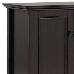 Amherst 66 inch Wide Solid Wood Transitional 4 Door Storage Cabinet in Hickory Brown