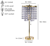 19"H GOLD CRYSTAL INSPIRED PULL TABLE LAMP (1PC/CTN) (0.43/4.22)