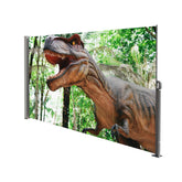 71"x138" Retractable Side Awning Screen, Semi-transparent with UV printing,UPF50+, Ideal for blocking dust,sunshine and wind, Creating private space for garden,balcony and swimming pool.