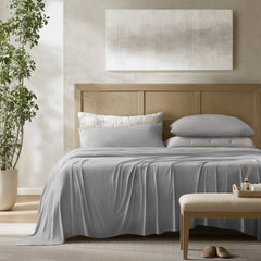 4-Piece Queen Stretch Jersey Sheet Set,Grey