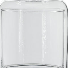 Set of 2 Large Glass Serving Platters with Dome and Finial Handle, Clear
