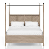 Queen Canopy Bed in Sand Finish