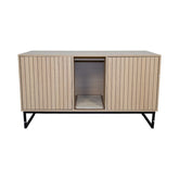 Modern Wooden Cat House with Scratching Mat - 47.64" x 21.46" x 25.98", 76.4 lbs