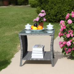 Outdoor patio Furniture 1 Coffee Table with clear tempered glass