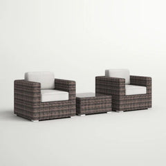 Fully Assembled 2-Person Rattan Wicker Seating Set with Cushions