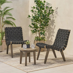 Outdoor 3-Piece Wood Patio Seating Set