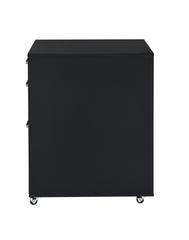 Coleen Black High Gloss & Chrome Finish Cabinet
