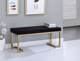 Boice Black Fabric & Champagne Finish Bench