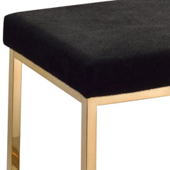 Boice Black Fabric & Champagne Finish Bench