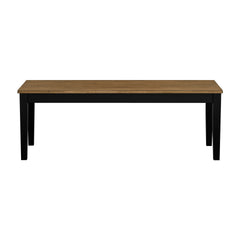 2-Tone Black Brown Finish Bench Modern Farmhouse Wooden Furniture 1pc