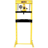 12Ton Bottle Jack Shop Press with Gauge, Bend, Straighten, or Press Parts, Install Bearings, U-Joints, Bushings, Ball Joints, and Pulleys,Yellow