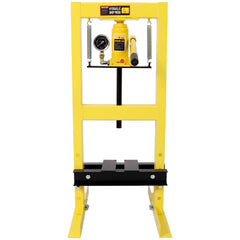 6Ton Bottle Jack Shop Press with Gauge, Bend, Straighten, or Press Parts, Install Bearings, U-Joints, Bushings, Ball Joints, and Pulleys,Yellow