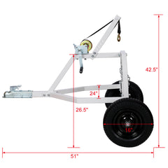 ATV Log Skidding Arch - 1000-Lb. Capacity,16.5in penumatic tire