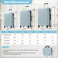 6 Piece Luggage Set,Lightweight Hardshell Suitcase with Double Spinner Wheels Handle Password Lock,14 IN Cosmetic Case 20/24/28 IN Luggages with Duffel Bag and Toiletry Bag