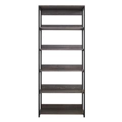 Monica Wood and Metal Walk-in Closet with Five Shelves in Rustic Gray