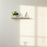 Palmer Floating Wall Decor Wall Mounted Rustic Decorative Hanging Metal Bracket Single Shelf for Books, Walnut/Chrome