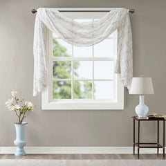 Diamond Sheer Embroidered Window Scarf