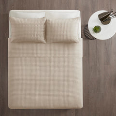 3 Piece Reversible Quilt Set Khaki King/Cal King