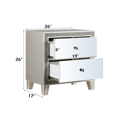 Sliverfluff Mirrored & Champagne Finish Nightstand