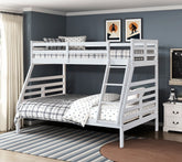 Twin over Full Bunk Bed 1pc Classic White Finish Youth Bedroom Furniture Durable Wood