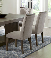 Contemporary Design Brown Finish Dining Set 7pc Extendable Table and 6 Side Chairs Upholstered Wooden Furniture