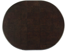 Contemporary Design Espresso Finish 1pc Single Pedestal Round Oval Table with Extension Leaf Dining Furniture