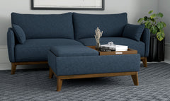 Blue Reversible Tray Ottoman