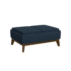 Blue Reversible Tray Ottoman