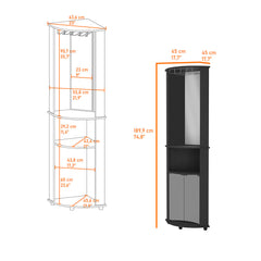 Lisbon Kitchen Island, 3-Tier Shelf and Large Workstation