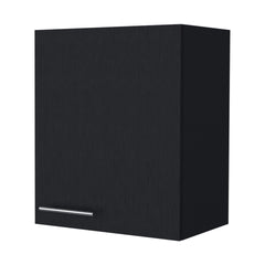 So- Hi Wall Cabinet in Melamine with One Door, Black