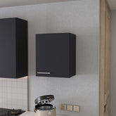 So- Hi Wall Cabinet in Melamine with One Door, Black