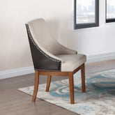 Traditional Luxury Upholstered Chairs Set of 2 Sloped Arms Nailhead Trim Stylish Formal Dining Furniture Accent Seating