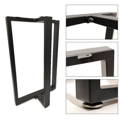 Metal Table Legs 28''x 24'' Heavy-Duty T-Shape Desk Legs Industrial Furniture Legs for Dinning Table, Computer Table, Office Table (2Pcs)-Black