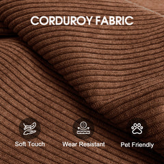 78.8" Compression Sofa,Convertible Floor Sofa Bed-with Pillow Back Support Armrest,Comfy Futon Couch Sleeper Bed,Loveseats Boneless Modular Sectional Sofa,Corduroy fabric,for Living Room,Bedroom,Brown