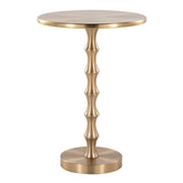 Bora 26.75" Contemporary Metal Accent Table in Gold Metal from Grandview Gallery by LumiSource