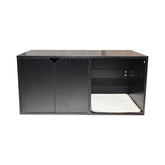35.83" Cat Litter Box Enclosure Hidden Furniture (Scratch Pad Included), Modern Black Cat House with Corrugated Cardboard Scratching Pad - 35.83" x 20.47" x 17.05", 52 lbs