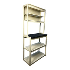 31.5" White and Black color 5-Tier Bakers Rack for Kitchen with Storage, Coffee Bar, Kitchen Shelves, Microwave Stand