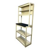 31.5" White and Black color 5-Tier Bakers Rack for Kitchen with Storage, Coffee Bar, Kitchen Shelves, Microwave Stand
