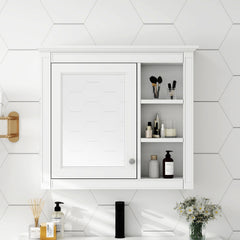 30'' x 28'' Medicine Cabinet, Wall Mounted Bathroom Storage Cabinet, Modern Bathroom Wall Cabinet with Mirror,Medicine Cabinet, Mirror Cabinet with 3 Open Shelves (Not Include Bathroom Vanity )