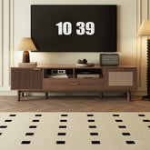 Wood Fashionable TV Stand for 75" TVs, TV Cabinet with Soft-Closing Door and Drop-Down Door Cabinet, Modern TV Consoles for Living Room, Bedroom