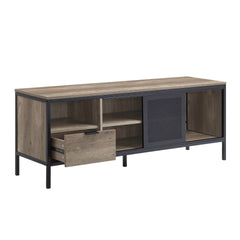Nantan Rustic Oak & Black Finish TV Stand